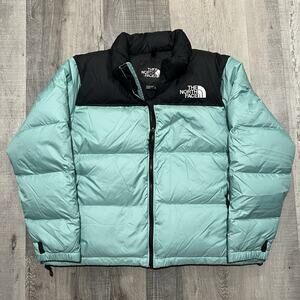The North Face 1996 Retro Nuptse Teal Blue Womens 700 Down Puffer Jacket Size 1X